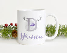 Load image into Gallery viewer, Antler, christmas personalised Alphabet Mug
