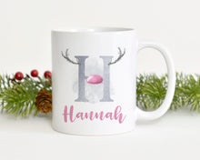 Load image into Gallery viewer, Antler, christmas personalised Alphabet Mug
