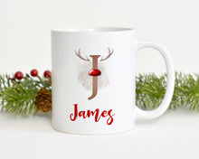 Load image into Gallery viewer, Antler, christmas personalised Alphabet Mug
