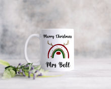 Load image into Gallery viewer, CHRISTMAS REINBOW MUG, TEACHERS GIFT, STOCKING FILLER, SECRET SANTA GIFT
